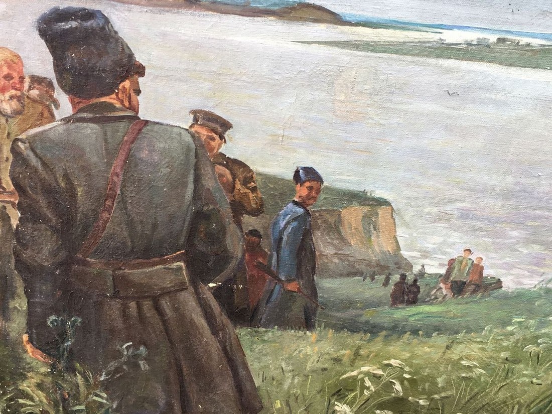 Social realism oil painting Partisans Beseda Petr Nikolayevich - 5