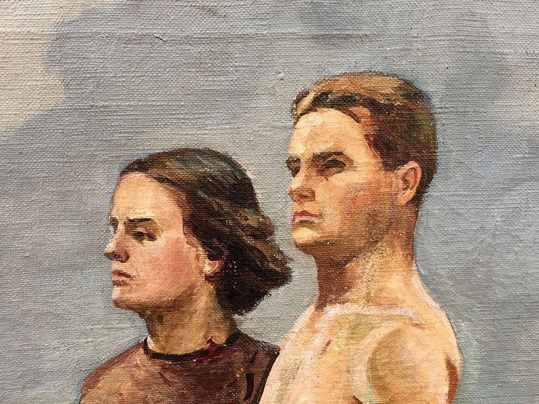 Social realism oil painting Partisans Beseda Petr Nikolayevich - 6