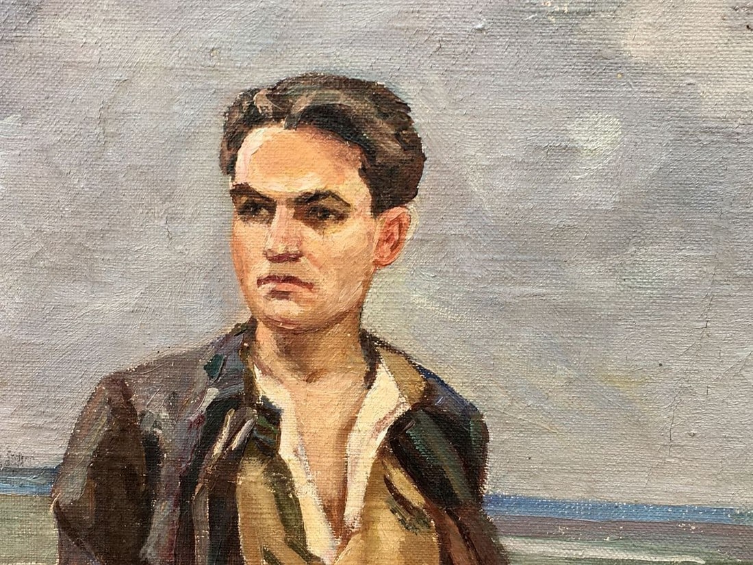 Social realism oil painting Partisans Beseda Petr Nikolayevich - 7