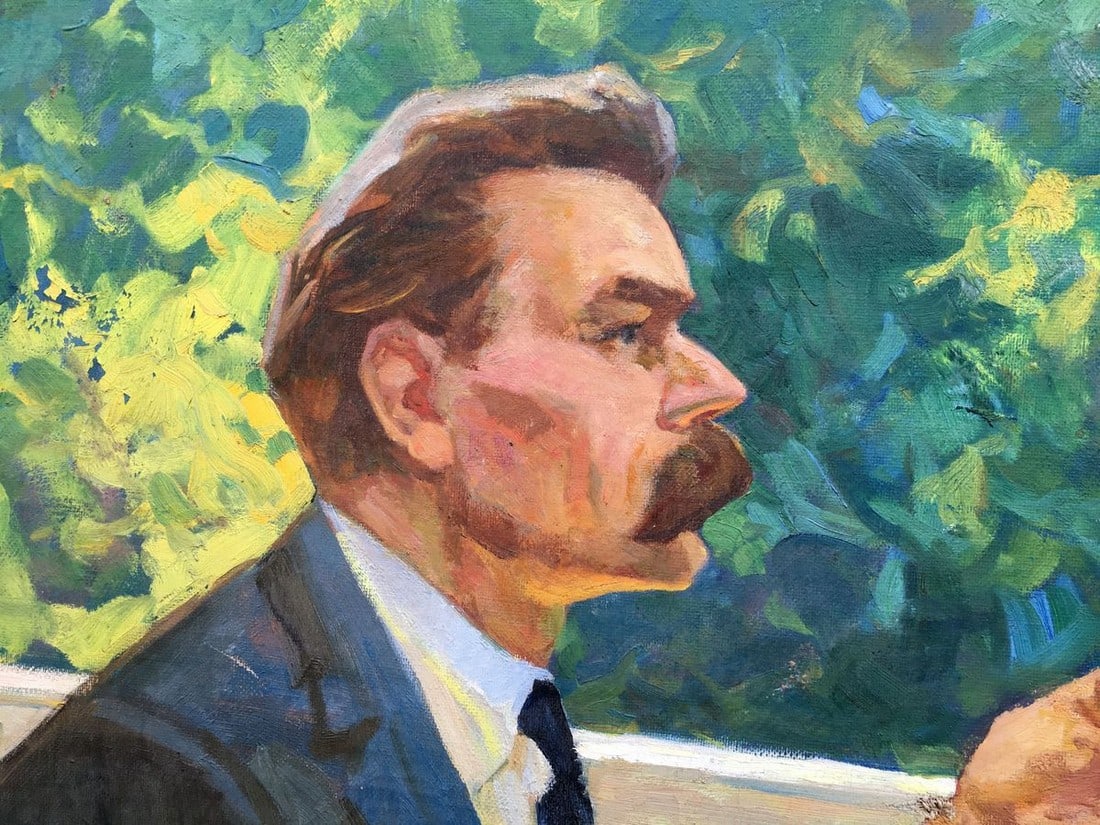 Social realism oil painting Lenin and Gorky in Gorki Fedorchuk Vasily Fedorovich - 5
