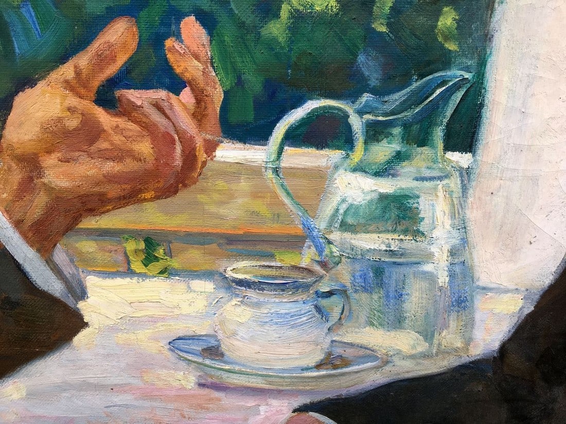 Social realism oil painting Lenin and Gorky in Gorki Fedorchuk Vasily Fedorovich - 6