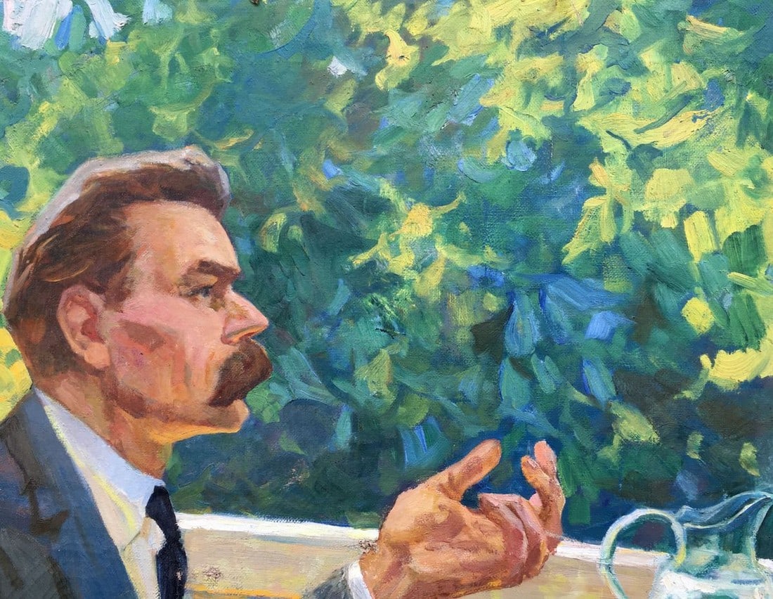 Social realism oil painting Lenin and Gorky in Gorki Fedorchuk Vasily Fedorovich - 9