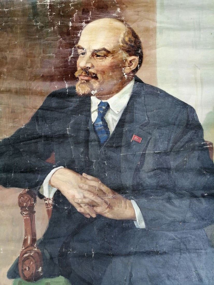 Social realism oil painting Portrait of Lenin Unknown artist - 2