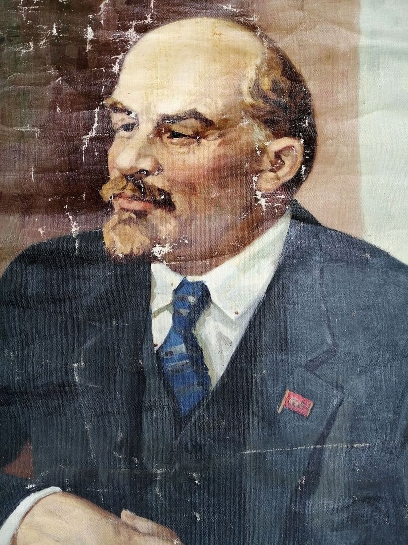 Social realism oil painting Portrait of Lenin Unknown artist - 3