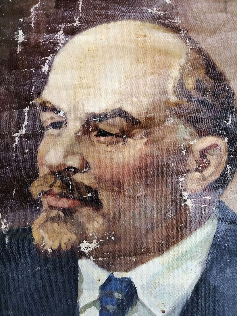 Social realism oil painting Portrait of Lenin Unknown artist - 4