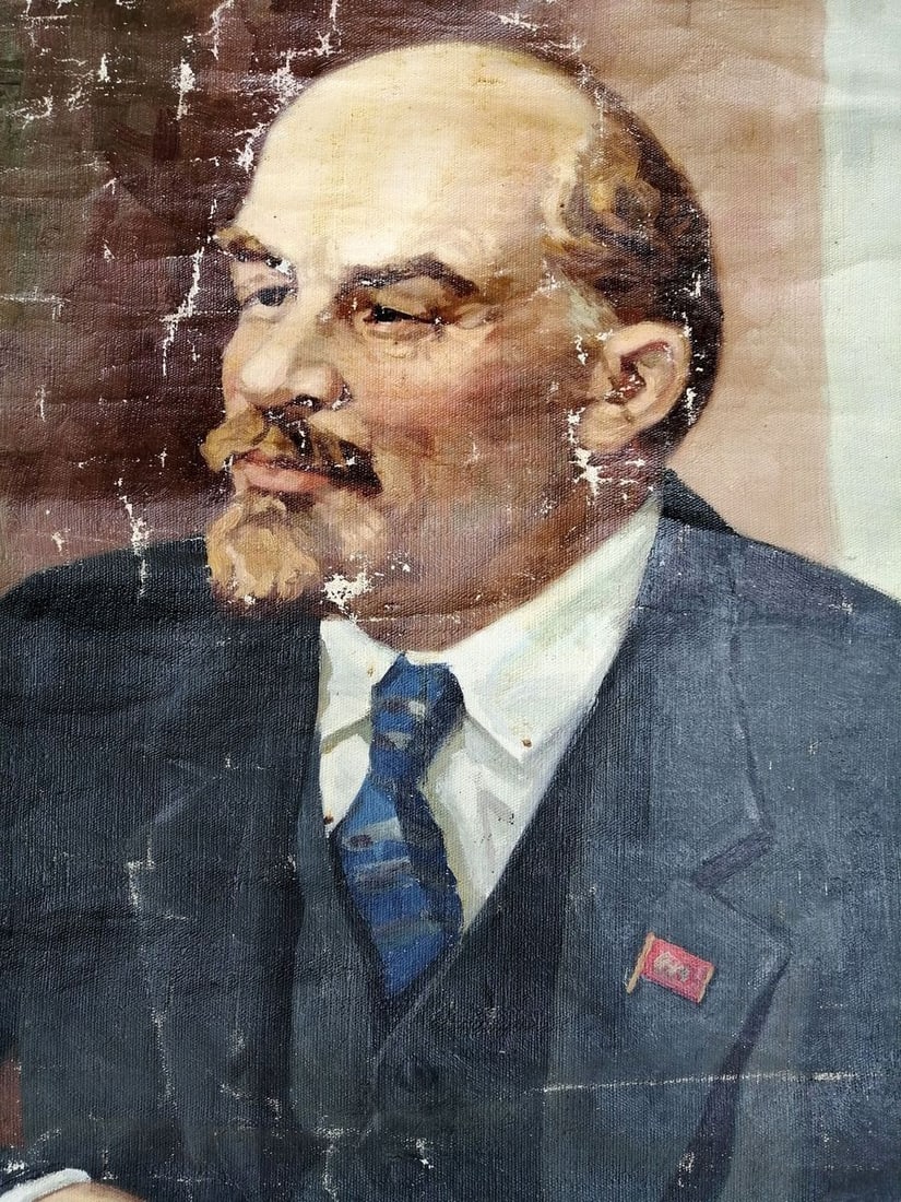 Social realism oil painting Portrait of Lenin Unknown artist - 5