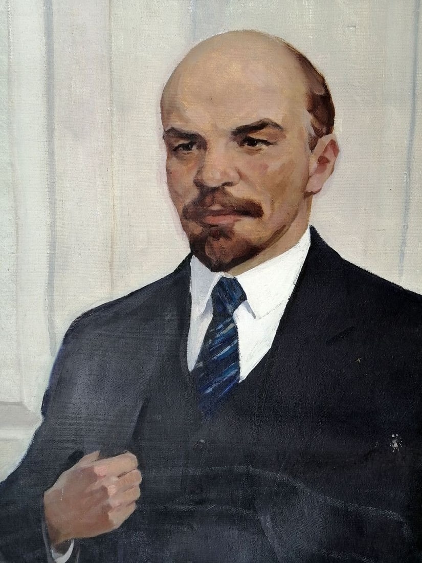 Social realism oil painting Full-length portrait of Lenin Unknown artist - 5