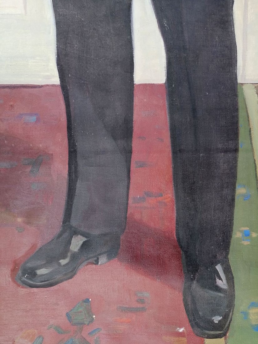 Social realism oil painting Full-length portrait of Lenin Unknown artist - 8