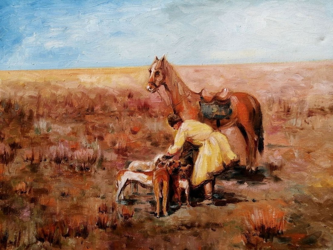 Social realism oil painting Soldier in the field Tymoshenko Alexey - 2