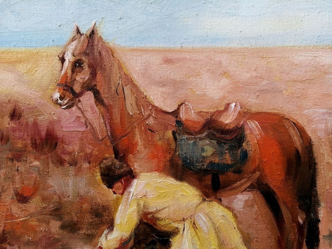 Social realism oil painting Soldier in the field Tymoshenko Alexey - 6