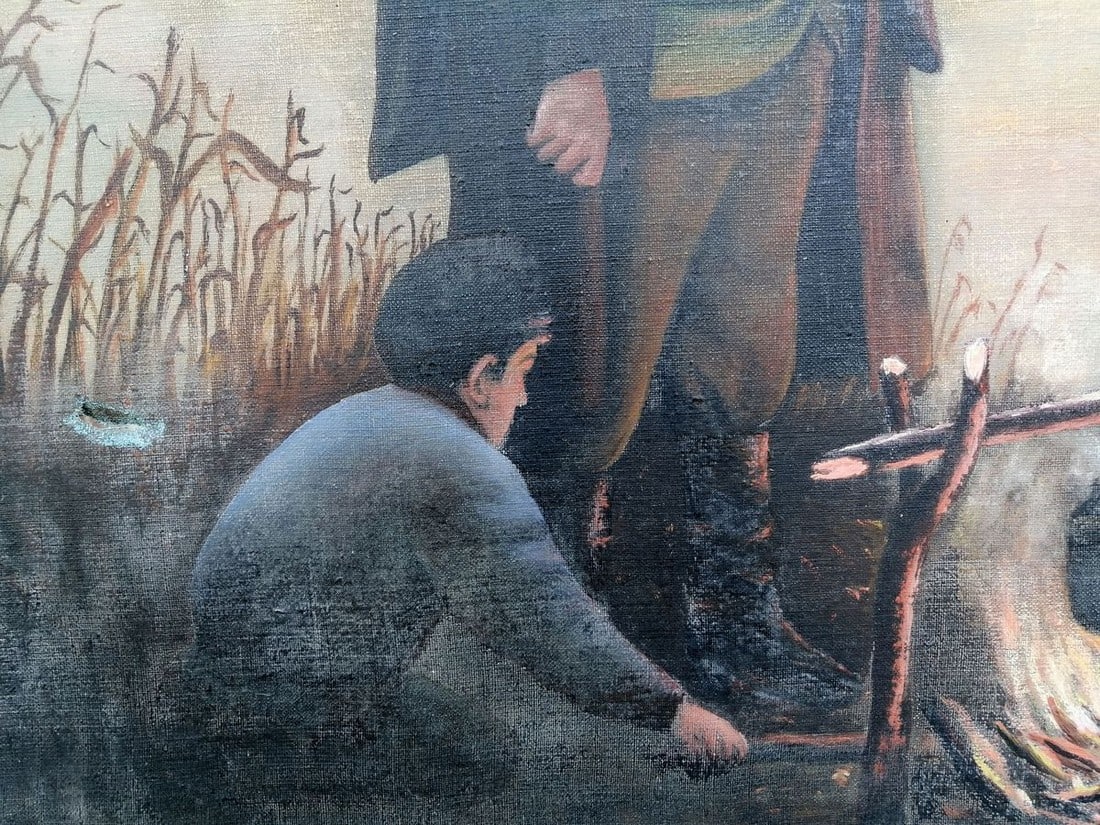 Social realism oil painting Lenin at the shore Unknown artist - 5