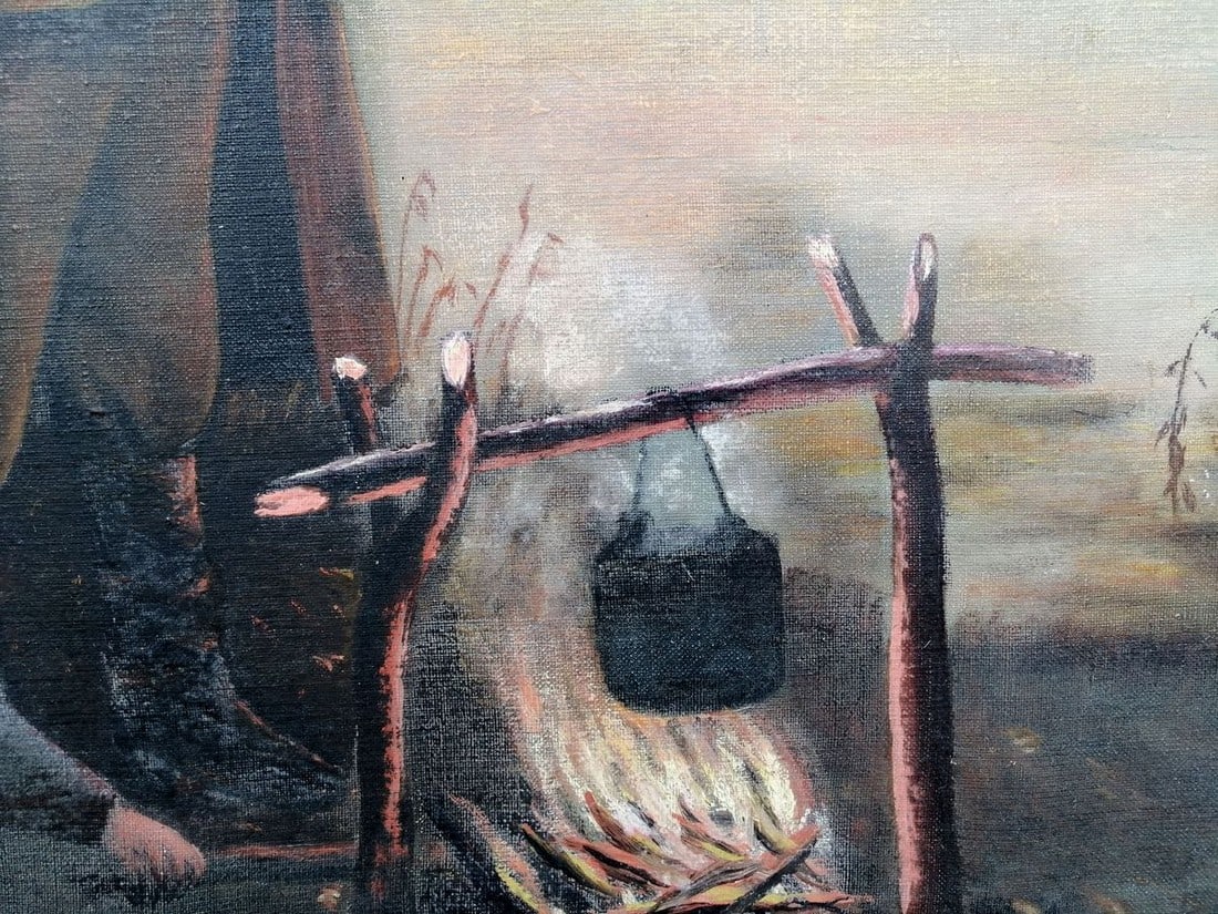 Social realism oil painting Lenin at the shore Unknown artist - 6