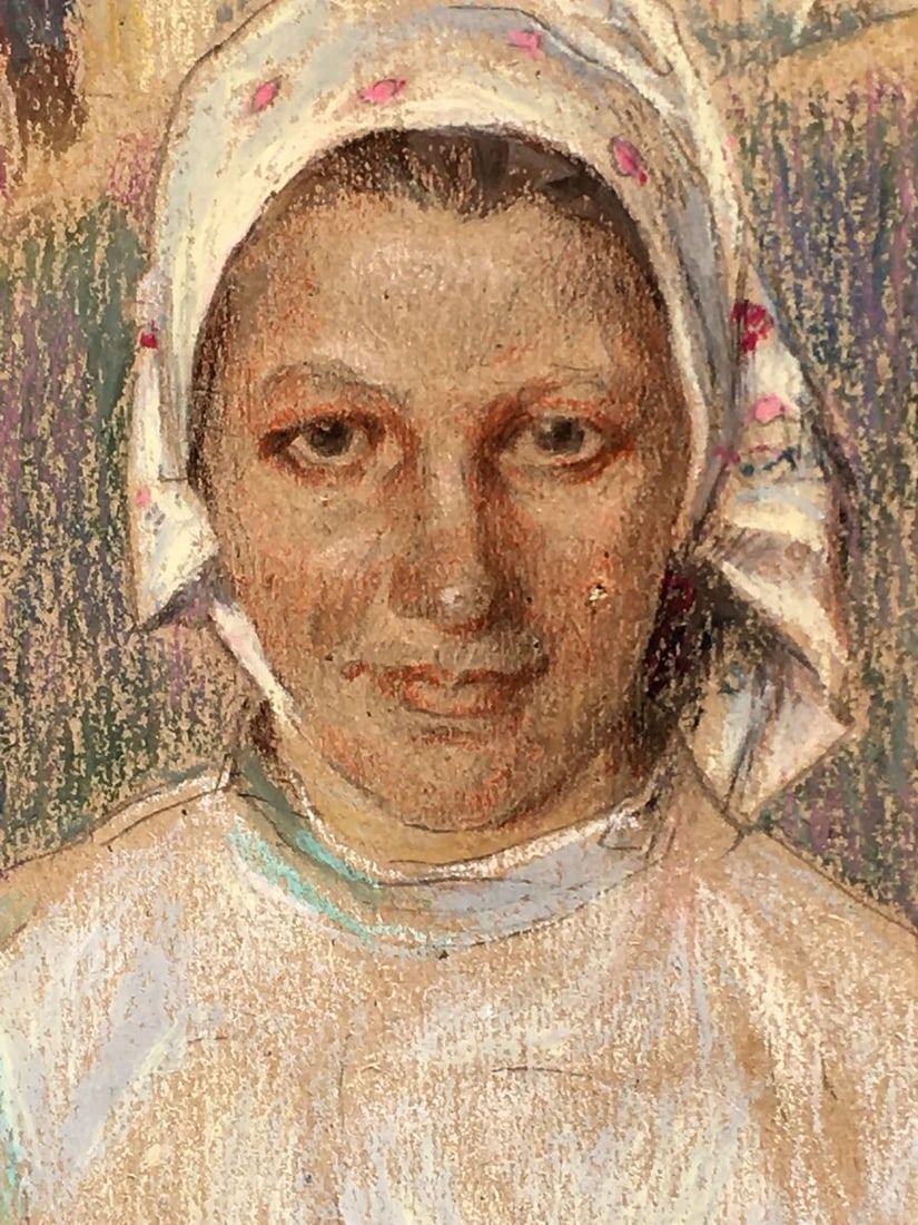 Social realism tempera painting Portrait of a milkmaid Servetnik Stanislav Maryanovich - 10