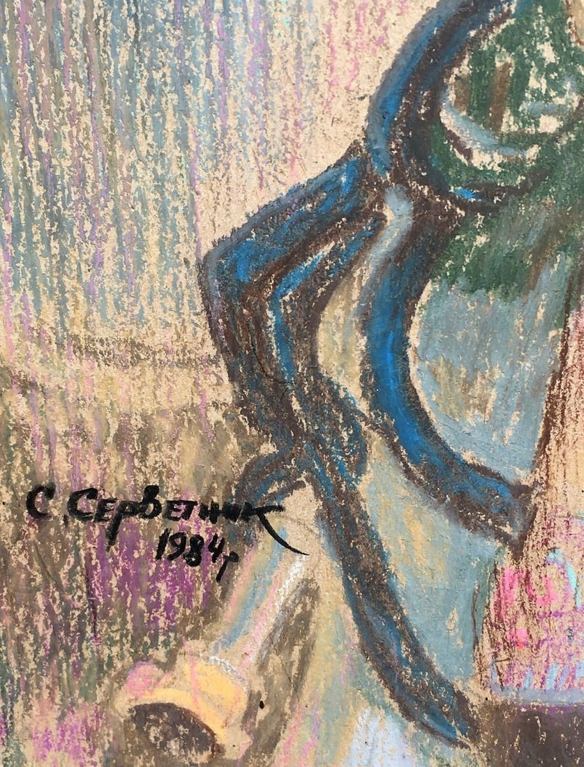 Social realism tempera painting Portrait of a milkmaid Servetnik Stanislav Maryanovich - 3