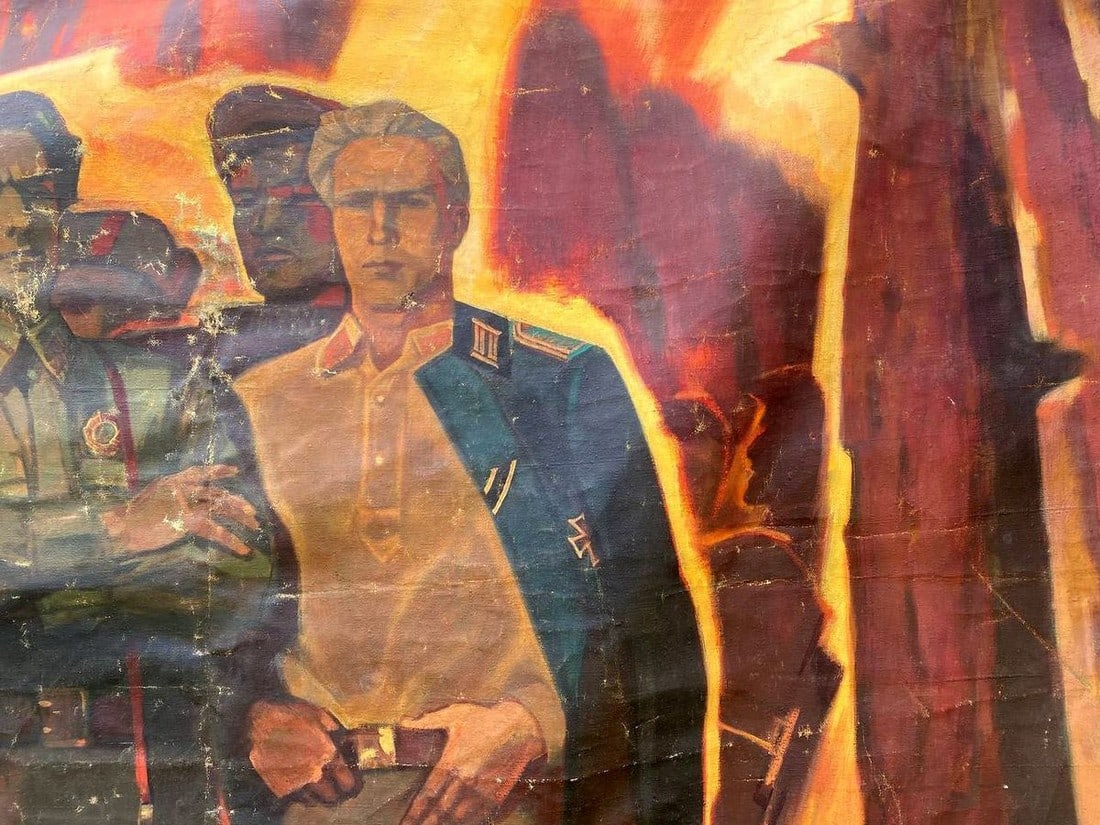 Social realism oil painting Scout Kuznetsov. Strong in spirit Dovzhenko Anatoly Ivanovich - 10