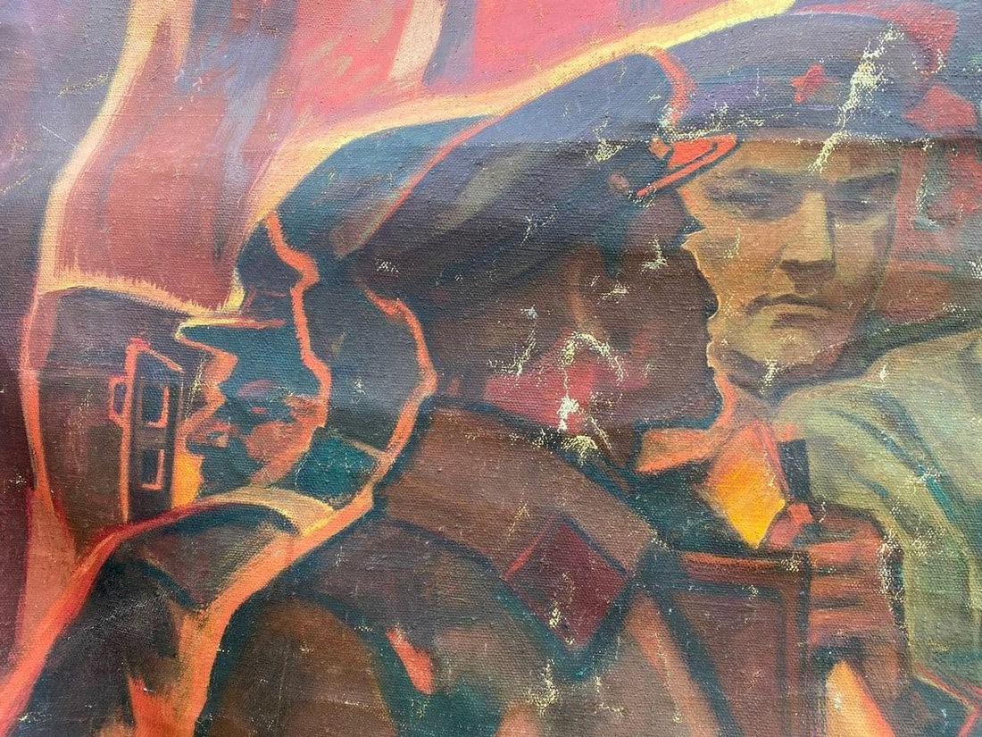 Social realism oil painting Scout Kuznetsov. Strong in spirit Dovzhenko Anatoly Ivanovich - 4
