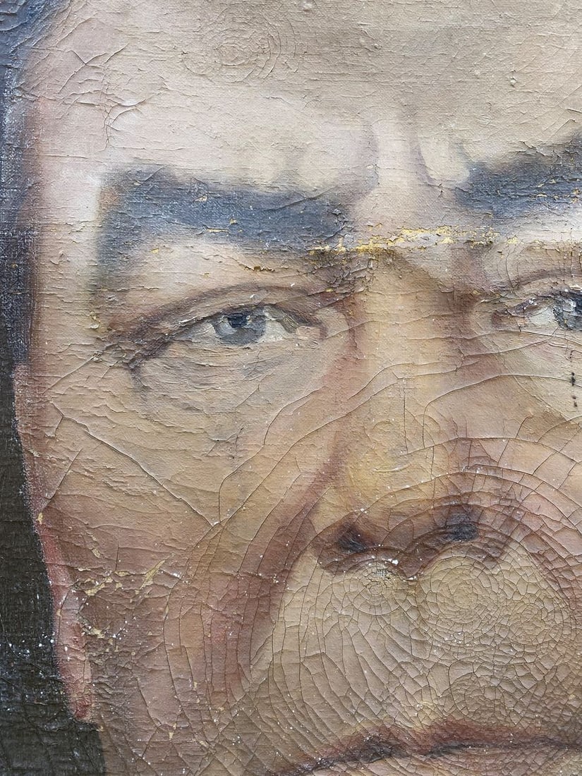 Social realism oil painting Portrait of Brezhnev Unknown author - 11