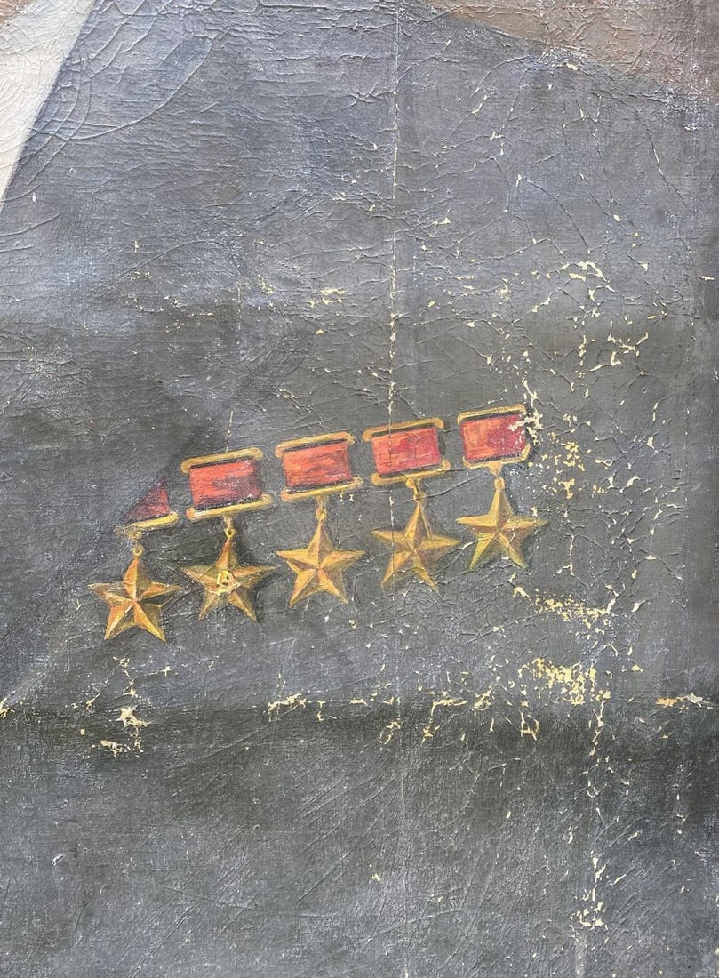 Social realism oil painting Portrait of Brezhnev Unknown author - 4