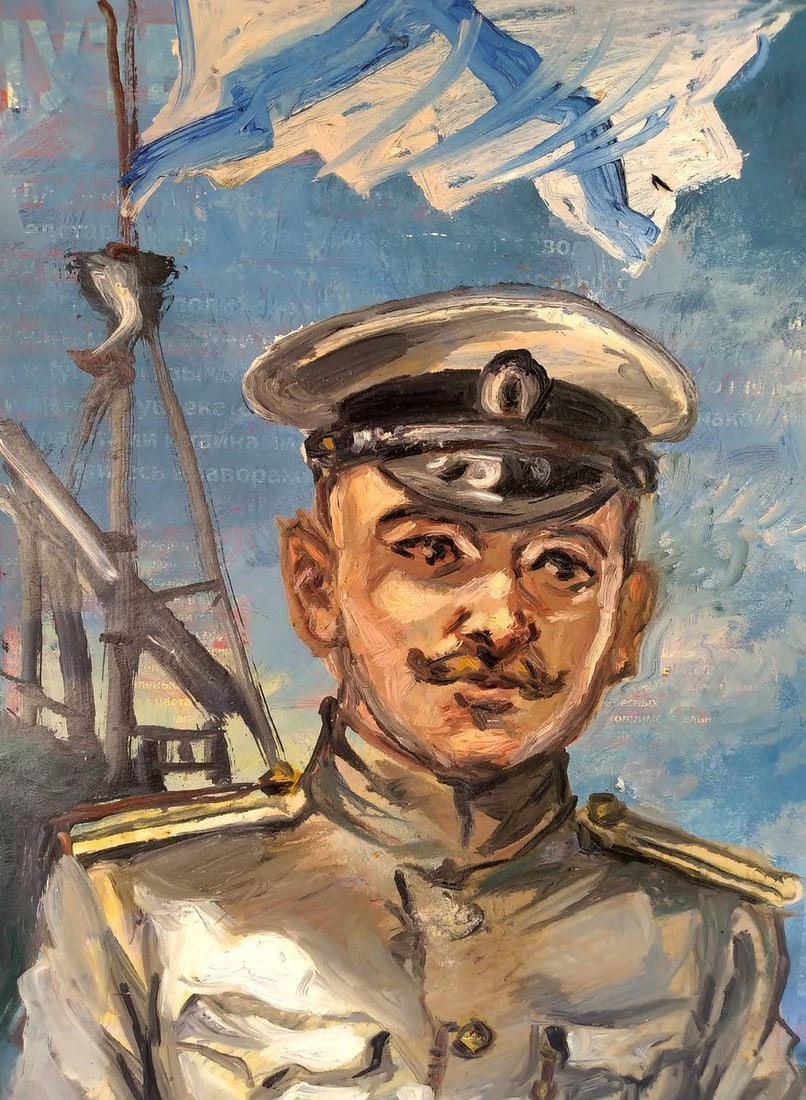 Social realism oil painting In the navy Alexander Arkadievich Litvinov - 6