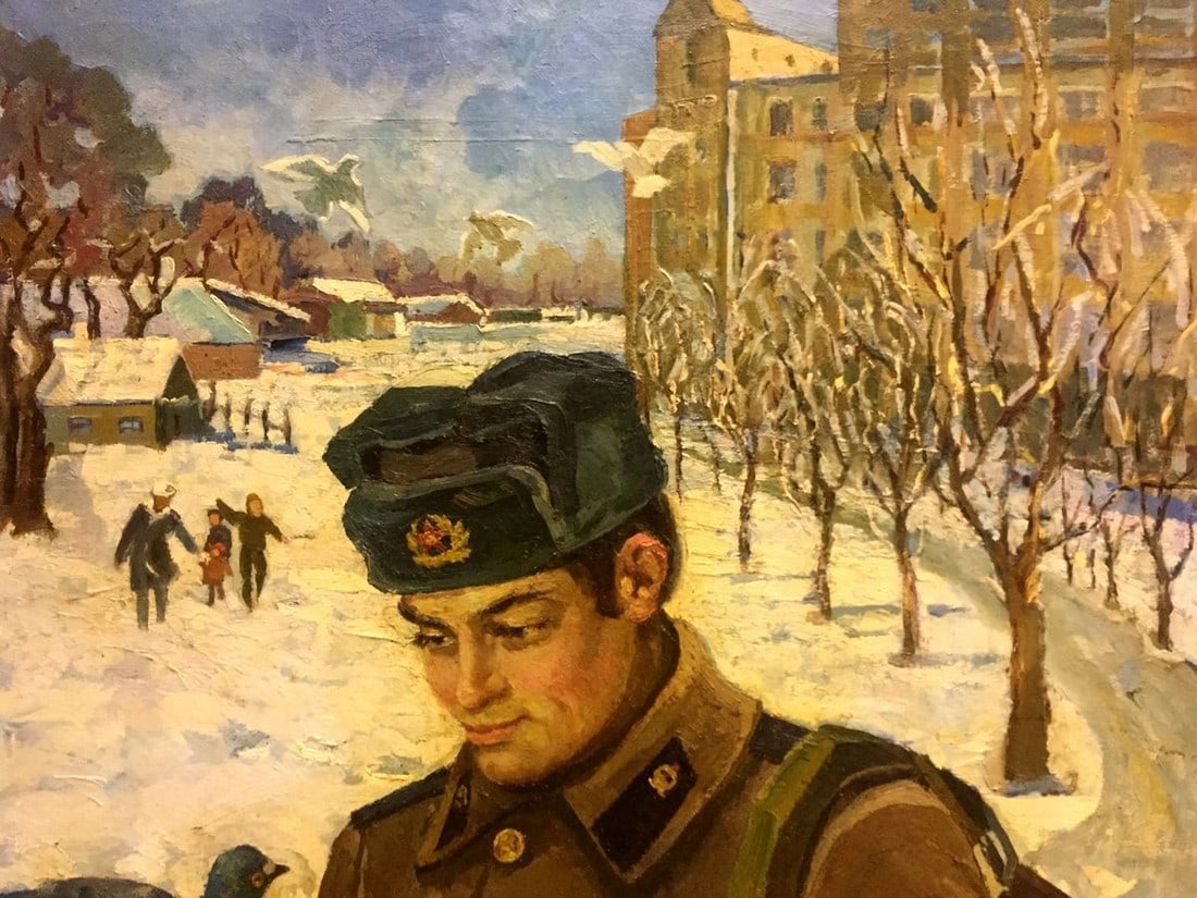 Oil painting Return of the soldier to his homeland Yanchak Elena Vatslavovna - 2