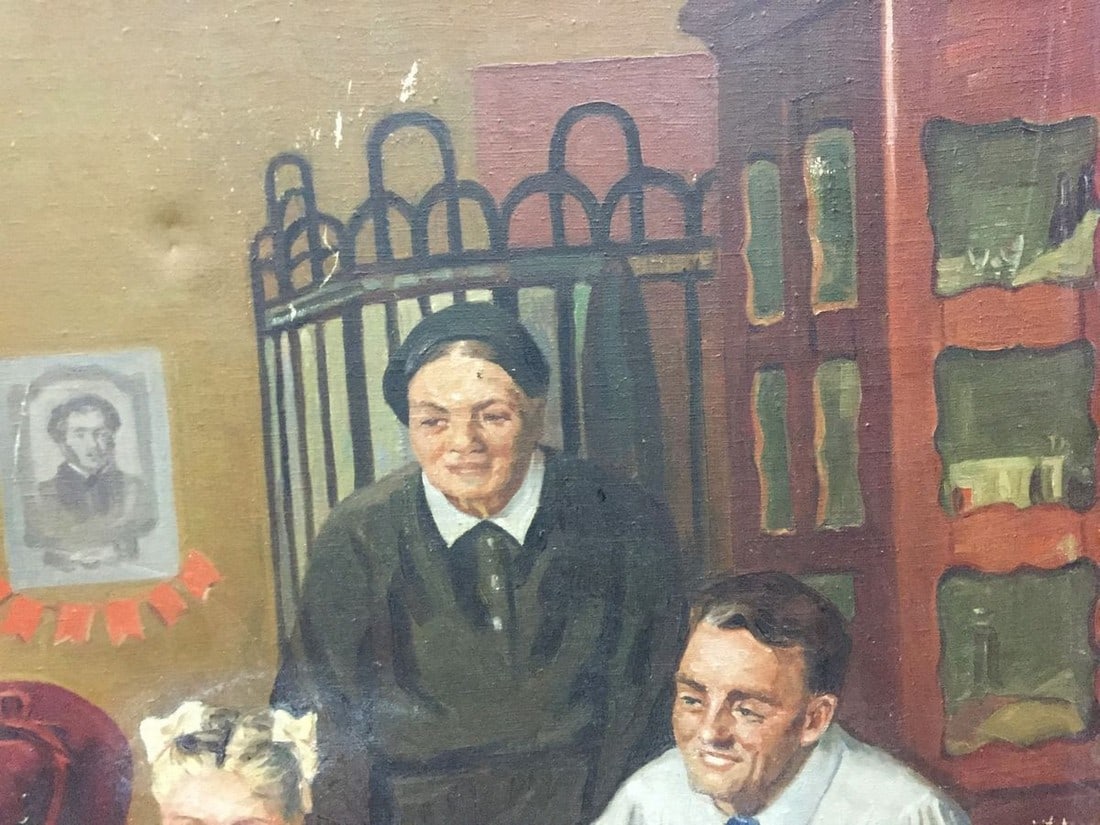 Oil painting Daughter going to school - 6