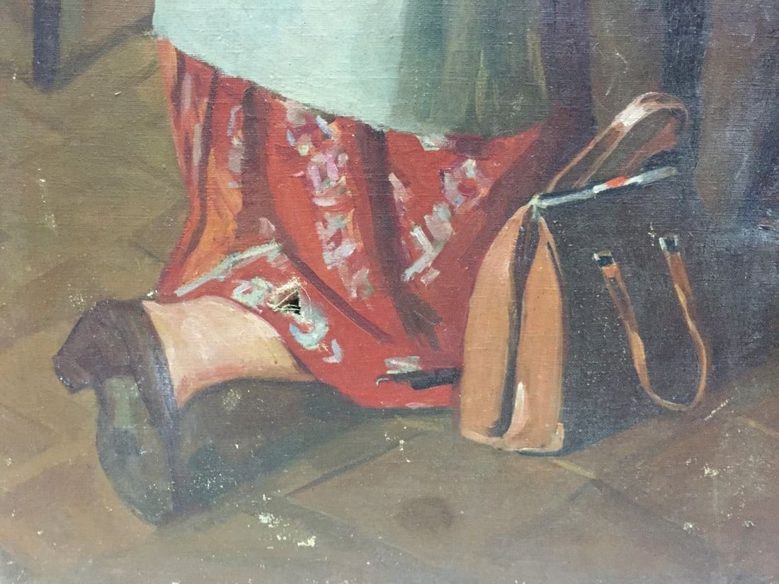 Oil painting Daughter going to school - 9