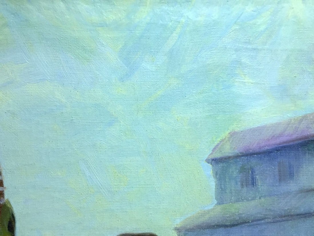 Oil painting After work - 7