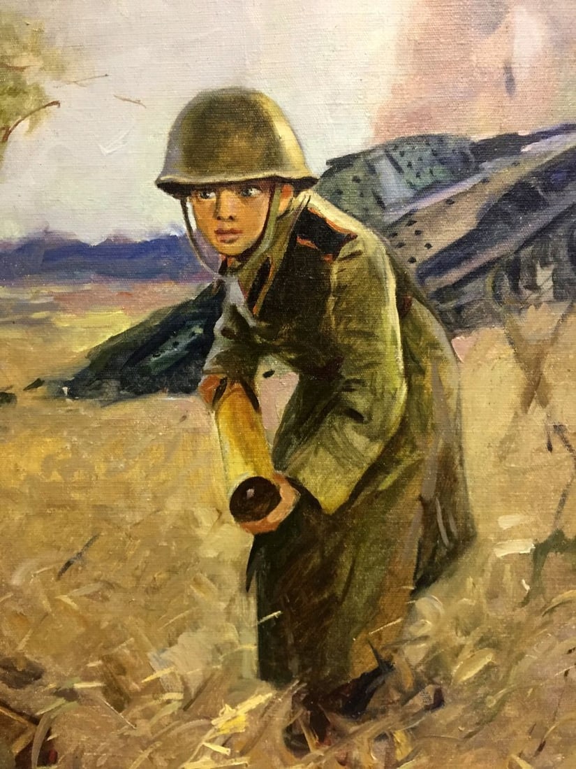 Oil painting Soldier at the front - 4