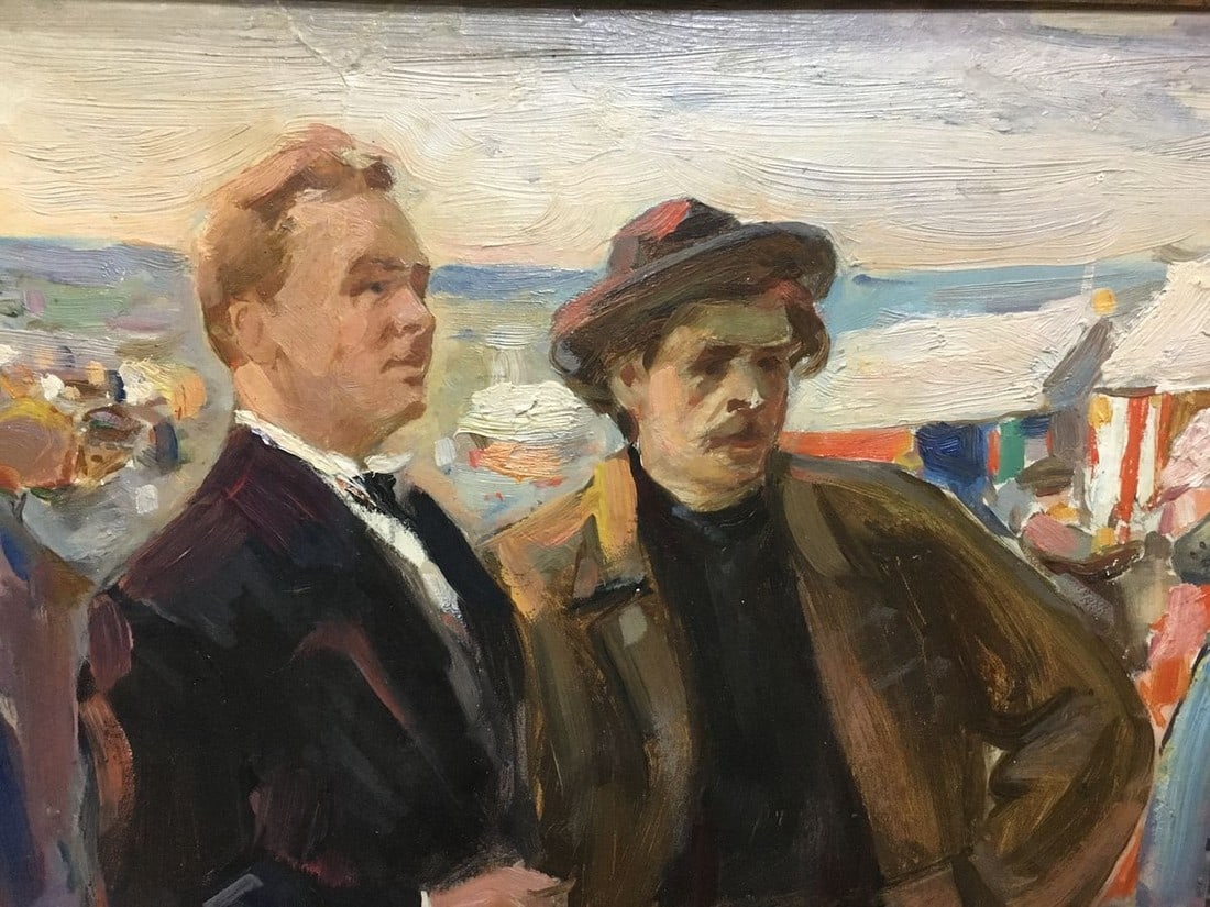 Oil painting Portrait of men at the market Gantman Moses Faybovich - 3