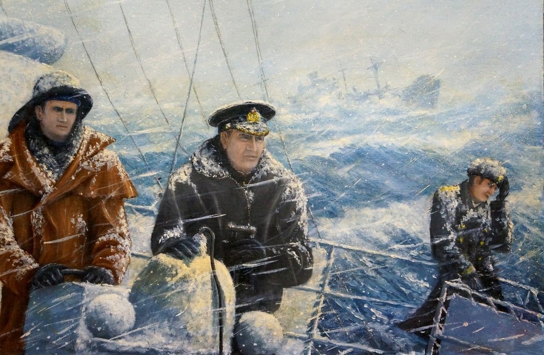 Oil painting In convoy Polycarp Avilov - 5