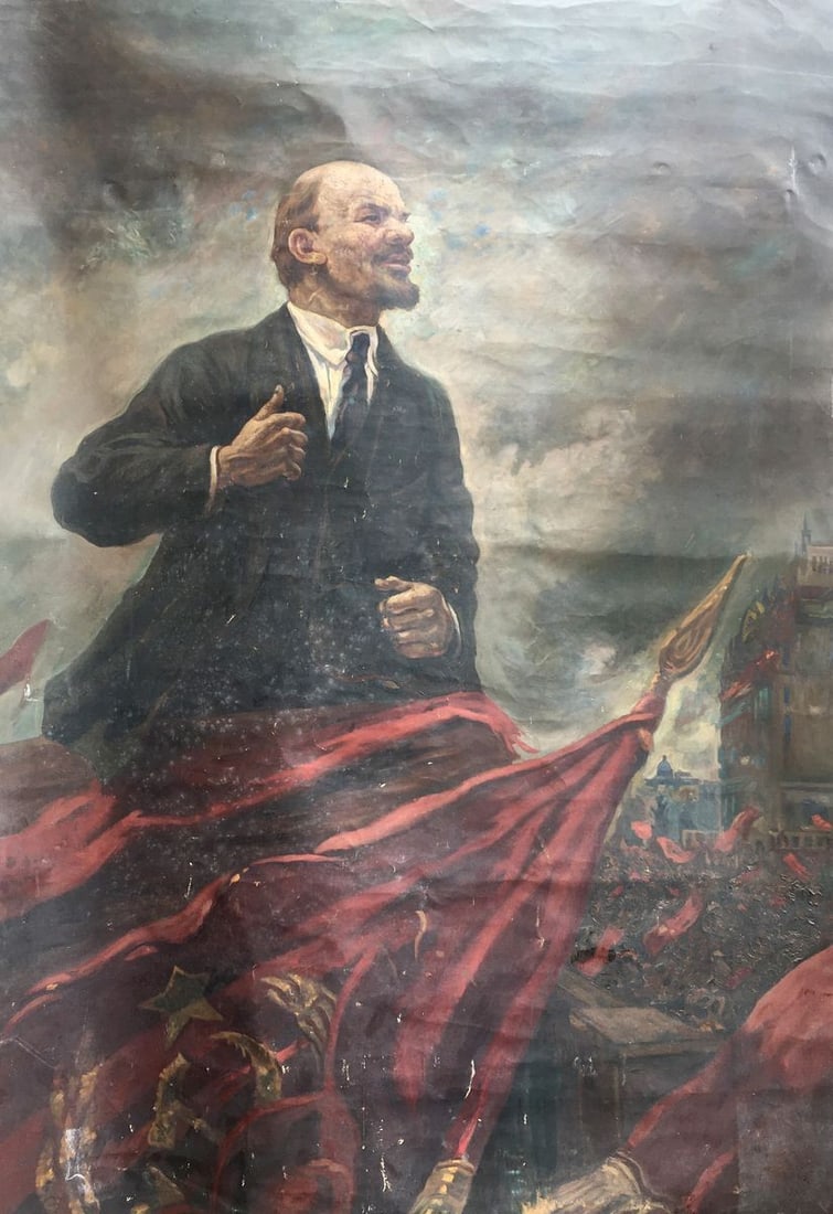 Oil painting Lenin on the podium (1 of 14)