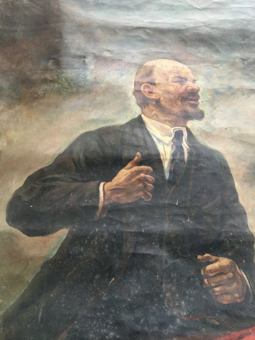 Oil painting Lenin on the podium - 4