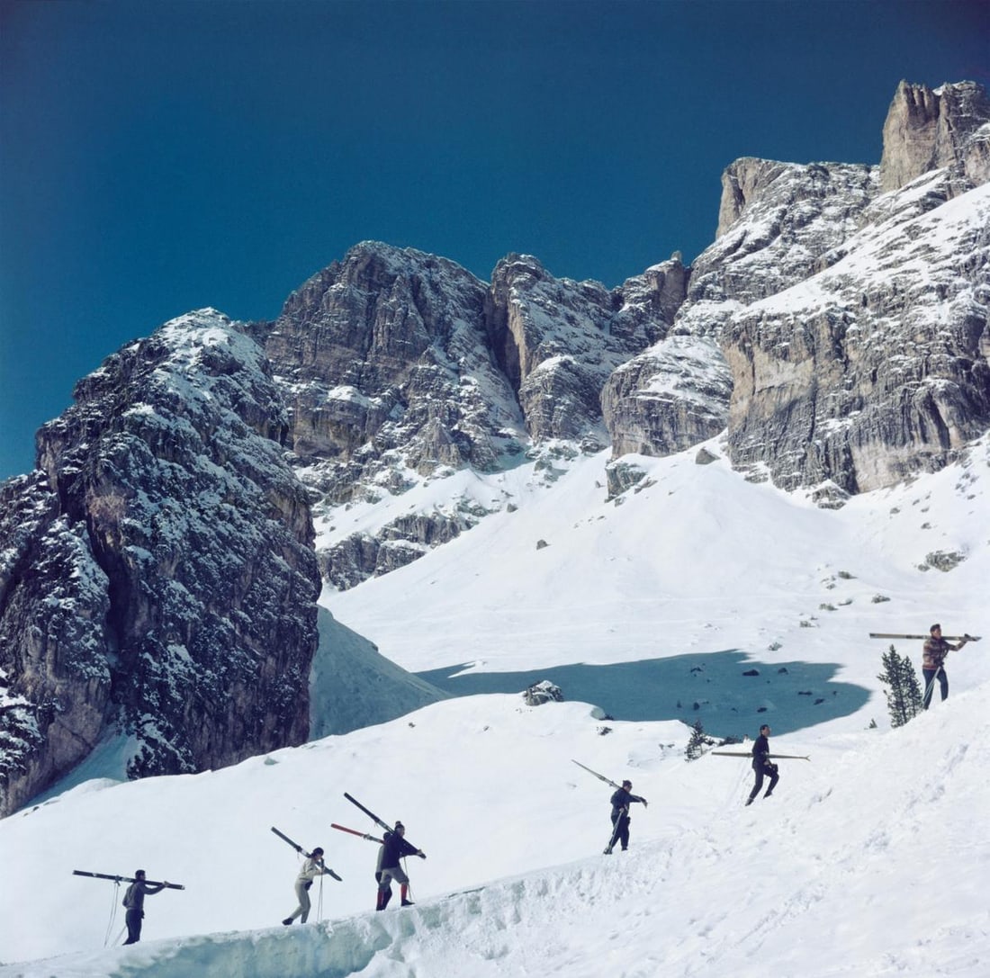 Slim Aarons 'Walking Up Cortina D’Ampezzo' 1962 Official Limited Estate Edition: 1962 (printed - 7