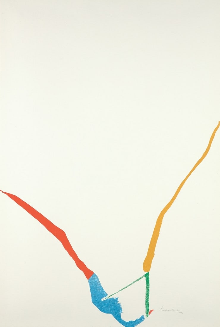 HELEN FRANKENTHALER WHAT RED LINES PRINT: Title: HELEN FRANKENTHALER WHAT RED LINES PRINTDescription: Helen Frankenthaler What Red Lines Print measuring at 26x38.5 inchesDimensions: 26x38.5" Reserve: $60.00 Shipping:Domestic: Flat-rate of