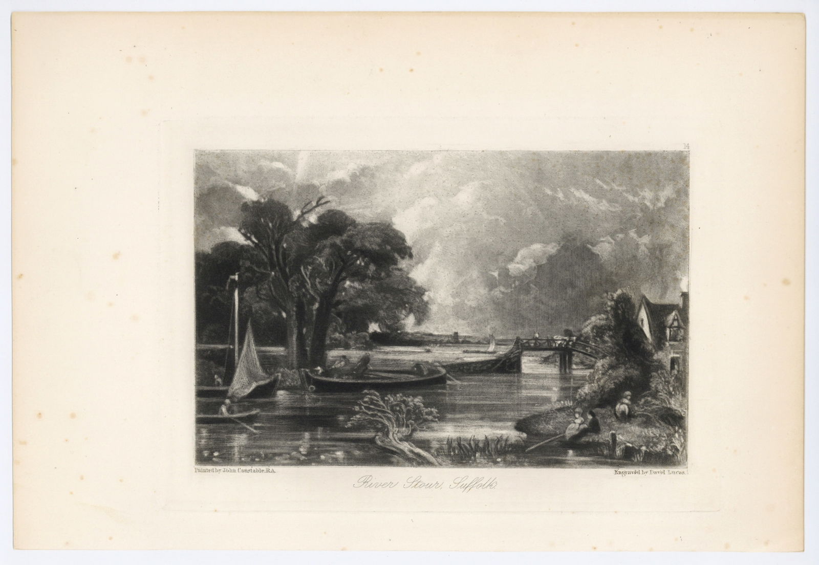 John Constable mezzotint "River Stour, Suffolk" - 2