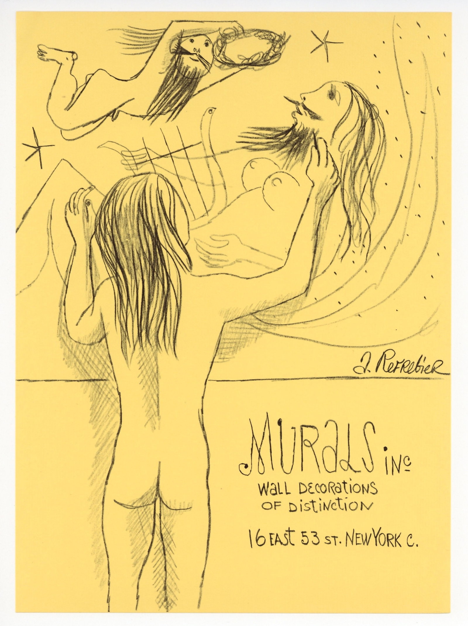 Anton Refregier original lithograph: Title: Anton Refregier original lithograph Description: Medium: original lithograph. This lithograph was printed in 1957 for the "Improvisations" portfolio, published by the Artists Equity