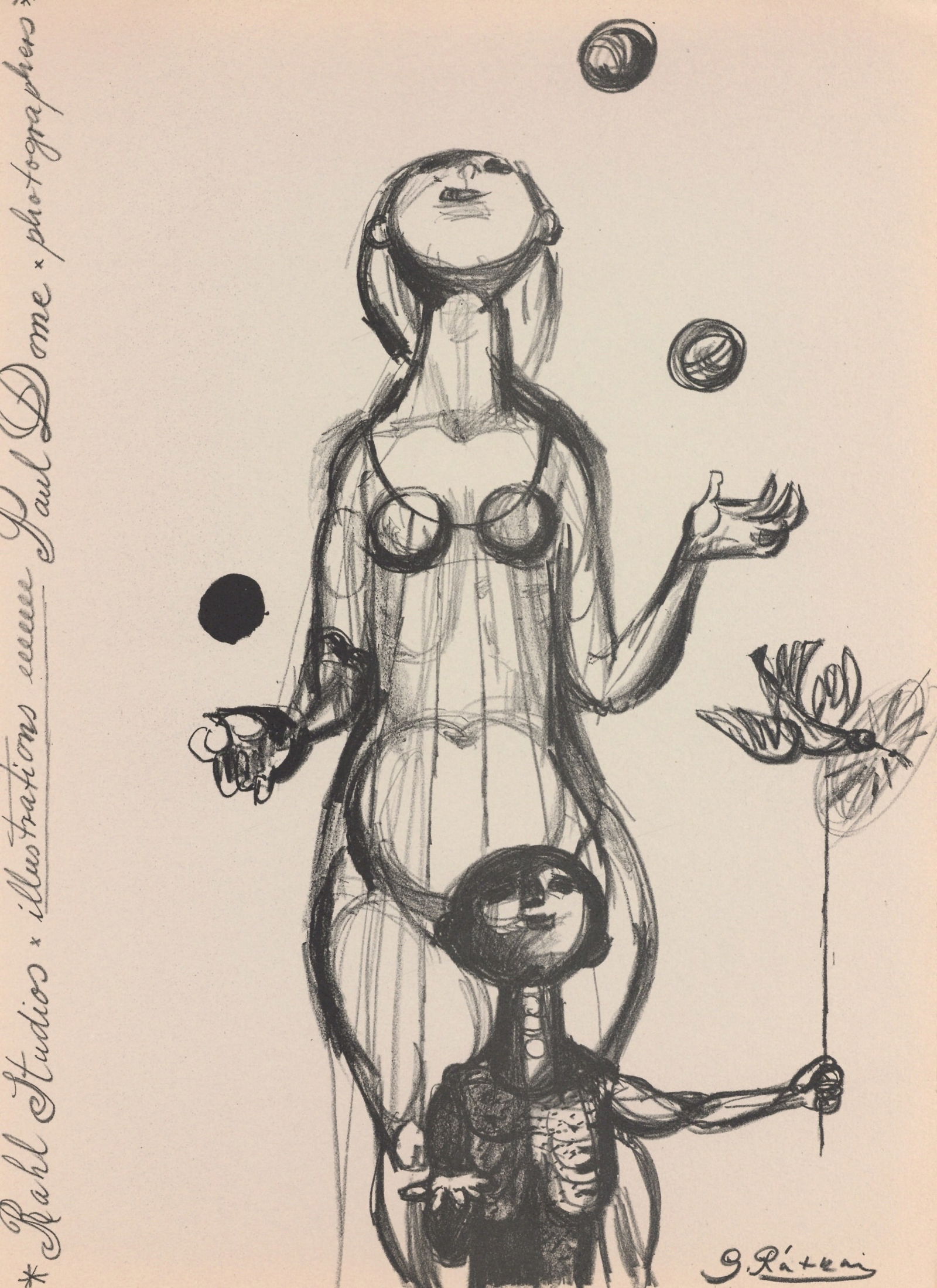 George Ratkai original lithograph: Title: George Ratkai original lithograph Description: Medium: original lithograph. This lithograph was printed in 1951 for the "Improvisations" portfolio, published by the Artists Equity Association o