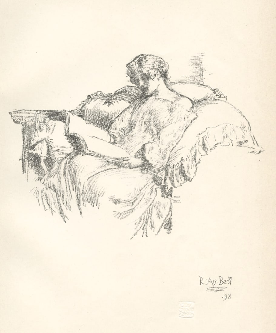 Robert Anning Bell original lithograph "The Music Score" (1 of 1)