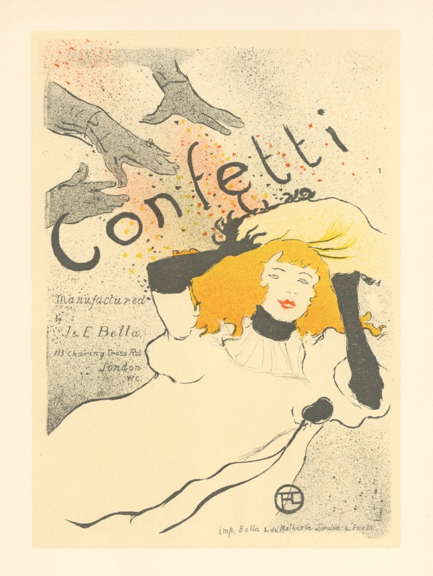Toulouse-Lautrec lithograph poster "Confetti" (1 of 1)