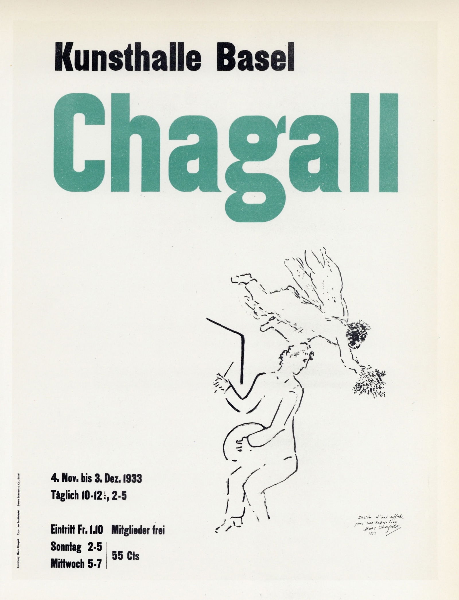 Marc Chagall lithograph poster "Kunsthalle Basel" (1 of 1)