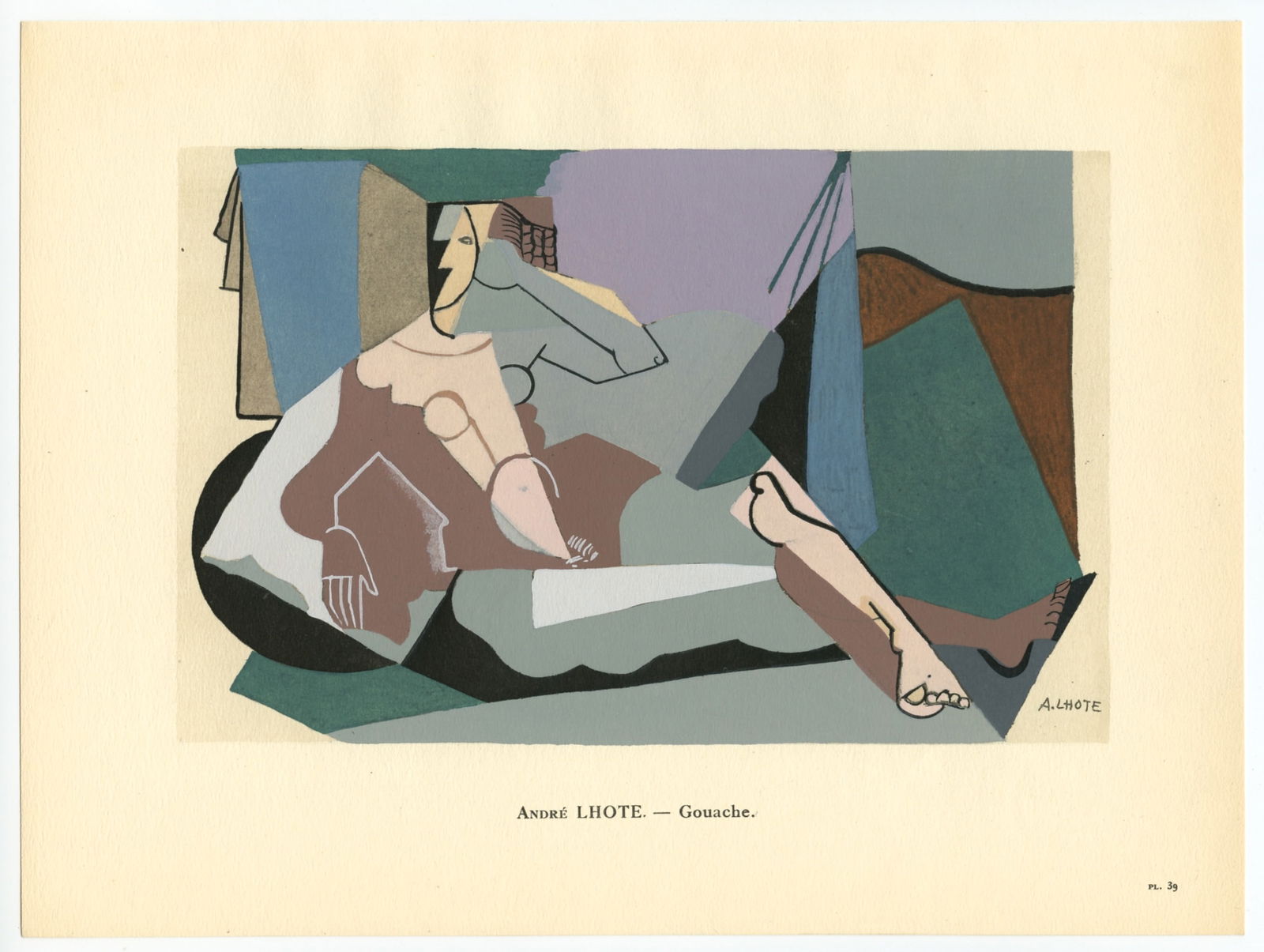 Andre Lhote 1929 Cubist pochoir - 2