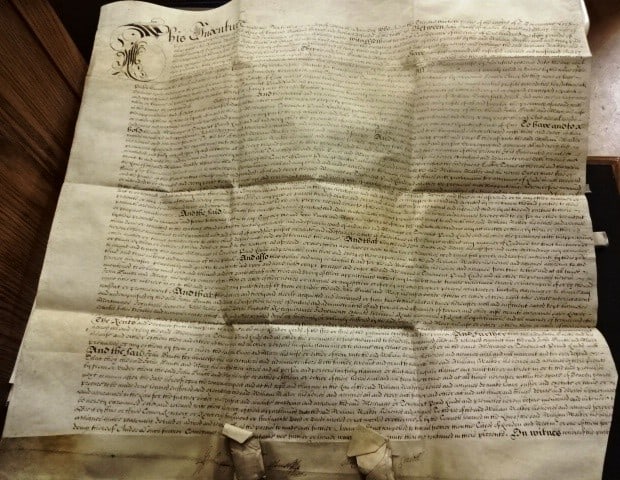 1680 Beautifully Penned English Vellum Deed Prison House (1 of 5)