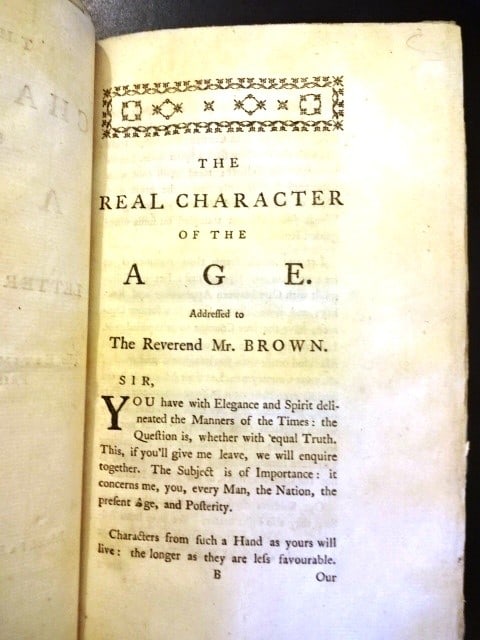 1757 The Real Character of the Times - 2
