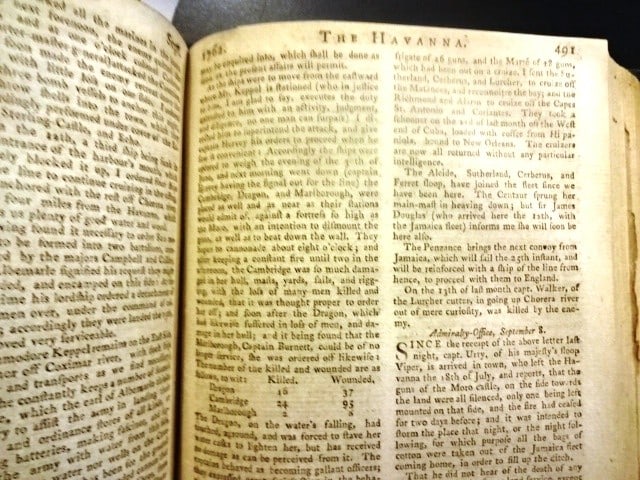 1762 Volume London Magazine Maps Havana Newfoundland - 6