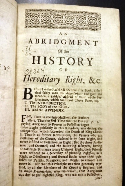 1714 An Abridgement of Hereditary Right - 2