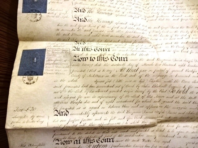 1836 Large English Vellum Manuscript Brownswood - 3