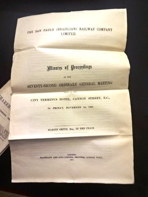 1895 San Paulo Railway Company Report to Shareholders - 2