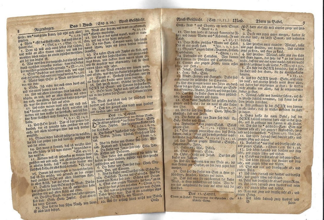 1776 Revolutionary War Bible Leaves Saur Germantown - 2