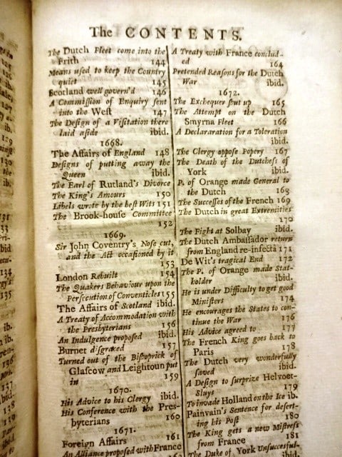 1724 Burnet English History of His Own Times - 2