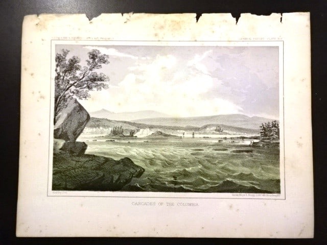 1860 Two Engravings Western Scenes Columbia River - 2
